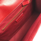 Red Quilted Leather Chevron Flap Shoulder Bag / YVES SAINT LAURENT