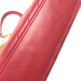 Red Quilted Leather Chevron Flap Shoulder Bag / YVES SAINT LAURENT