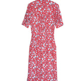 Red RIMA Floral Print Short Sleeves Midi Dress / ZADIG & VOLTAIRE - Size XS