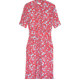 Red RIMA Floral Print Short Sleeves Midi Dress / ZADIG & VOLTAIRE - Size XS