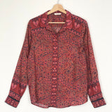 Red Silk Paisley Print AKIKA Shirt / BA&SH - Size 0