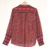 Red Silk Paisley Print AKIKA Shirt / BA&SH - Size 0