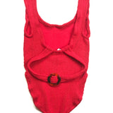 Red SOLITAIRE Crinkle Knit One-piece Swimsuit / HUNZA G - One Size