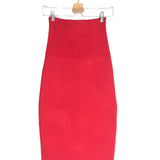 Red Stretch-knit Fitted Midi Skirt / VB BODY BY VICTORIA BECKHAM - Size 34