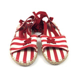 Red Striped Cotton Raffia Ankle Ribbon Espadrilles / ZIMMERMANN - Size 37