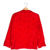 Red VERYS Paisley Jacquard Open front Cropped Jacket / ZADIG & VOLTAIRE - Size 36