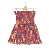 Red/Blue Smocked Tiered NAOMI Mini Skirt / ISABEL MARANT ETOILE - Size 34