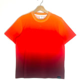Red/Orange Gradient-effect Logo Embroidered Cotton T-shirt / COURREGES - Size L