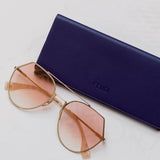 Rose Gold EYELINE Aviator Sunglasses / FENDI