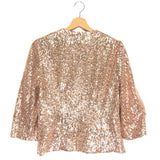 Rose Gold Sequin V-neck Blouse / MAJE - Size 3