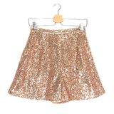 Rose Gold Sequined Flounce Shorts / MAJE - Size 38