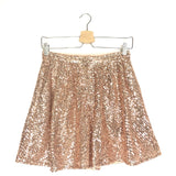 Rose Gold Sequined Flounce Shorts / MAJE - Size 38