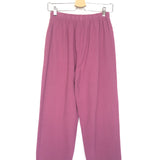 Rose Pink Cotton-linen Blend Elastic Waist Trousers - One Size