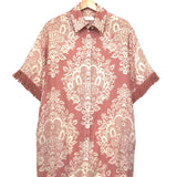 Rose Pink PATTIE Fringed Linen Mini Shirt Dress (no belt) / ZIMMERMANN - Size 1