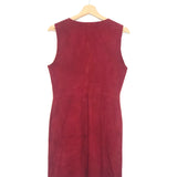 Rose Red Sleeveless Suede Buttoned Mini Dress / MAJE - Size 2