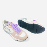 Rose/Violet RUNNING Sole White Mesh and Silver Star Sneakers / GOLDEN GOOSE - Size 38