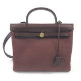 Rouge H with Rouge Sellier and Natural Canvas HERBAG ZIP 31 Tote Bag / HERMES