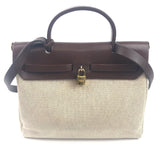 Rouge H with Rouge Sellier and Natural Canvas HERBAG ZIP 31 Tote Bag / HERMES