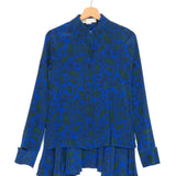 Royal Blue and Green Paisley Print Long Sleeves Blouse / STELLA MCCARTNEY - Size 36