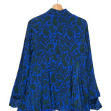 Royal Blue and Green Paisley Print Long Sleeves Blouse / STELLA MCCARTNEY - Size 36