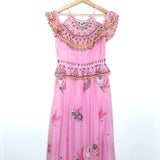 Royal pink Wildflower Cold-shoulder Midi Dress / TEMPERLEY LONDON - Size UK12