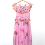 Royal pink Wildflower Cold-shoulder Midi Dress / TEMPERLEY LONDON - Size UK12