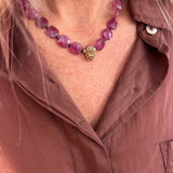 Ruby and Grenat HENRI Necklace with Citrine Pendant / BOHEMIAN RHAPSODIE