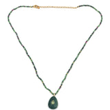 Ruby Zoisite Stones with Faceted Teardrop Cut Pendant Necklace