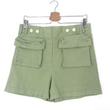 Sage Green Cotton Cargo Shorts / AUVER_FIT - Size XS/S