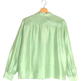 Sage Green Ruffled Silk Blouse / MASSCOB - Size S