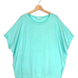Sea Green Wide Oversized Cotton Tee - One Size