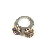 Set of 2 Blue Sapphires and Brown Diamonds Rings / ROSA MARIA - Size 52