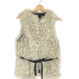 Shearling Belted Vest with Brown Inner Leather / COTELAC - One Size