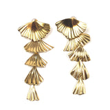 Shell Dangle Gold Plated Stainless Steel Earrings