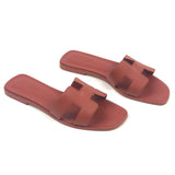 Sienna ORAN Leather Flat Sandals / HERMES - Size 38