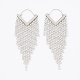 Silver Dangling Embellished Rhinstone Earrings /  ISABEL MARANT