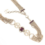 Silver Embellished CC Logo Hardware Link Belt / CHANEL