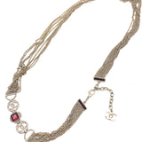 Silver Embellished CC Logo Hardware Link Belt / CHANEL