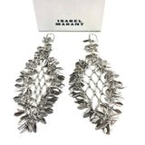 Silver-finish Brass Fishnet Pendant Adorned with Leaves Earrings / ISABEL MARANT