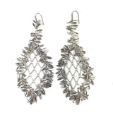 Silver-finish Brass Fishnet Pendant Adorned with Leaves Earrings / ISABEL MARANT