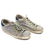 Silver Glitter SUPERSTAR Lower Top Sneakers / GOLDEN GOOSE - Size 36