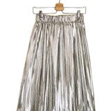 Silver Metallic Pleated Midi Skirt / ISABEL MARANT ETOILE - Size 36