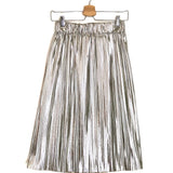 Silver Metallic Pleated Midi Skirt / ISABEL MARANT ETOILE - Size 36