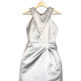 Silver Satin Lumley Mini Dress / ROLAND MOURET - Size 36