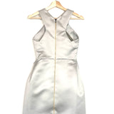 Silver Satin Lumley Mini Dress / ROLAND MOURET - Size 36