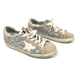 Silver Suede Glitter Superstar Low-top Sneakers / GOLDEN GOOSE - Size 37