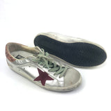 Silver SUPERSTAR Pink Heel Tab Low Top Sneakers / GOLDEN GOOSE - Size 38