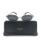 Silver Tone Metal TRIOMPHE Oval Frame Sunglasses / CELINE