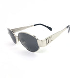 Silver Tone Metal TRIOMPHE Oval Frame Sunglasses / CELINE