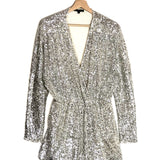 Silver/Gold ILETTE Sequin V-neck Playsuit / MAJE - Size 40
